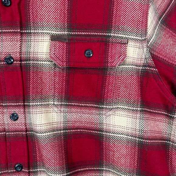 Orvis Big Bear Heavyweight Double Brushed Flannel Button Down Shirt Hand Warmer - Picture 9 of 15